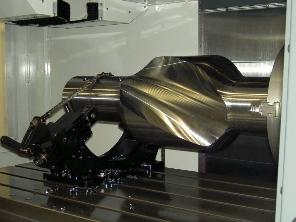 A prototype being machined in a CNC mill